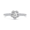 Thumbnail Image 3 of 5/8 CT. T.W. Diamond Flower Frame Engagement Ring in 14K White Gold