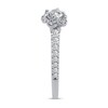 Thumbnail Image 5 of 5/8 CT. T.W. Diamond Flower Frame Engagement Ring in 14K White Gold
