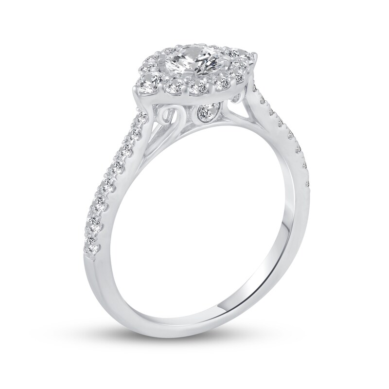 Main Image 2 of 1 CT. T.W. Diamond Frame Engagement Ring in 14K White Gold