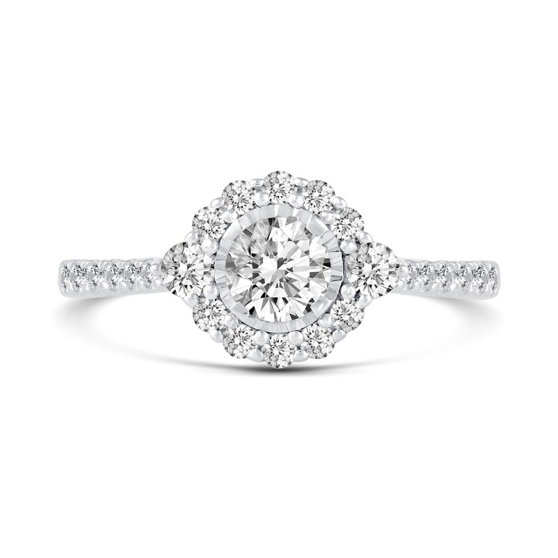 Main Image 3 of 1 CT. T.W. Diamond Frame Engagement Ring in 14K White Gold