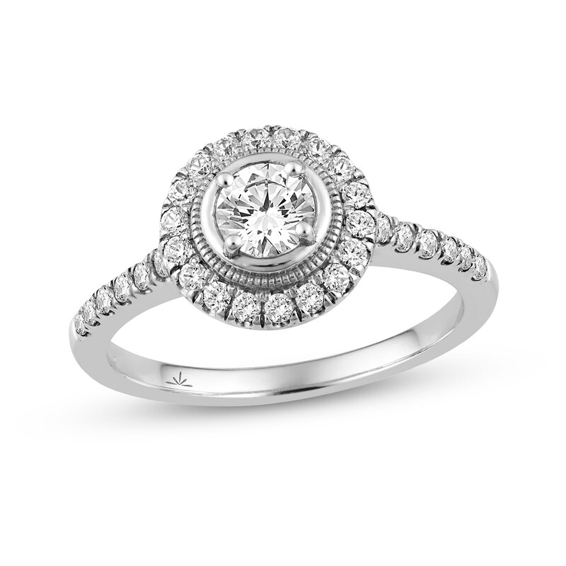 Main Image 1 of 3/4 CT. T.W. Diamond Frame Engagement Ring in 14K White Gold