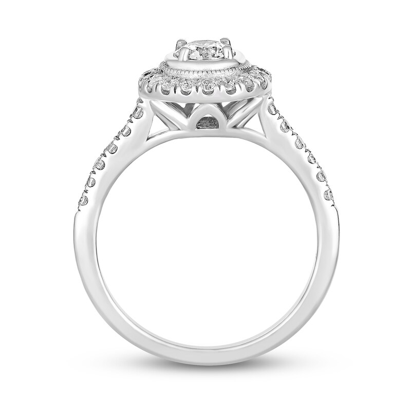 Main Image 3 of 3/4 CT. T.W. Diamond Frame Engagement Ring in 14K White Gold