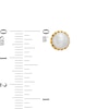 Thumbnail Image 3 of 6.0-6.5mm Button Freshwater Cultured Pearl Rope-Textured Frame Stud Earrings in Sterling Silver and 10K Gold