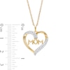 Thumbnail Image 2 of 1/4 CT. T.W. Diamond "MOM" Heart Pendant in 10K Gold