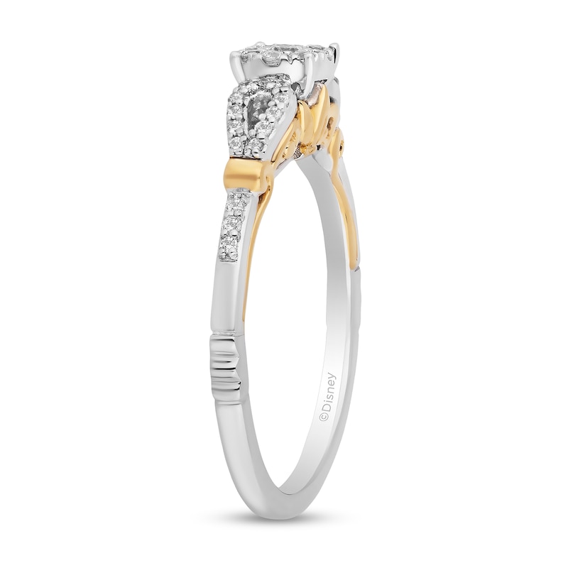 Main Image 2 of Enchanted Disney Tiana 1/5 CT. T.W. Diamond Frame Loop Shank Promise Ring in Sterling Silver and 10K Gold - Size 7