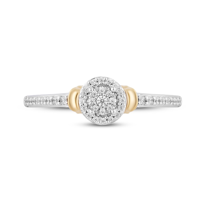 Main Image 4 of Enchanted Disney Tinker Bell 1/5 CT. T.W. Multi-Diamond Frame Collar Promise Ring in Sterling Silver and 10K Gold