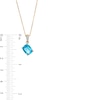 Thumbnail Image 3 of Cushion-Cut Swiss Blue Topaz and Diamond Accent Tilted Drop Pendant in 10K Gold