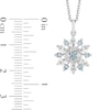 Thumbnail Image 6 of Enchanted Disney Elsa Swiss Blue Topaz and 1/6 CT. T.W. Diamond Snowflake Pendant and Earrings Set in Sterling Silver
