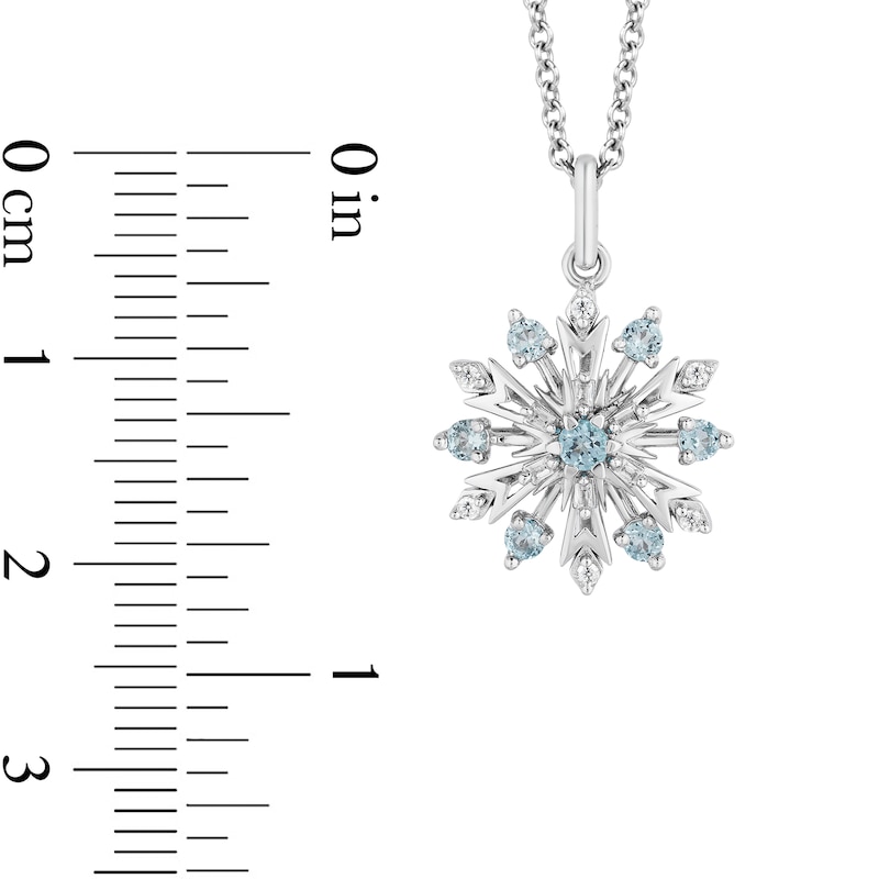 Main Image 6 of Enchanted Disney Elsa Swiss Blue Topaz and 1/6 CT. T.W. Diamond Snowflake Pendant and Earrings Set in Sterling Silver