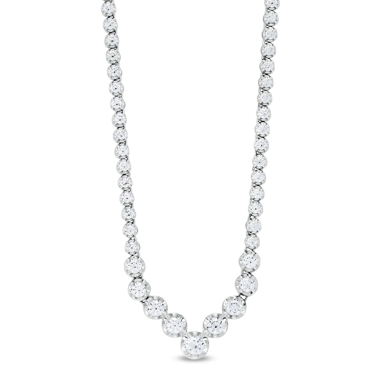 Main Image 1 of 3 CT. T.W. Diamond Chevron Necklace in 10K White Gold – 17"
