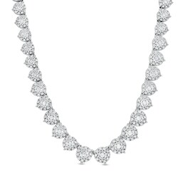 3 CT. T.W. Diamond Graduated Necklace in 10K White Gold – 17&quot;