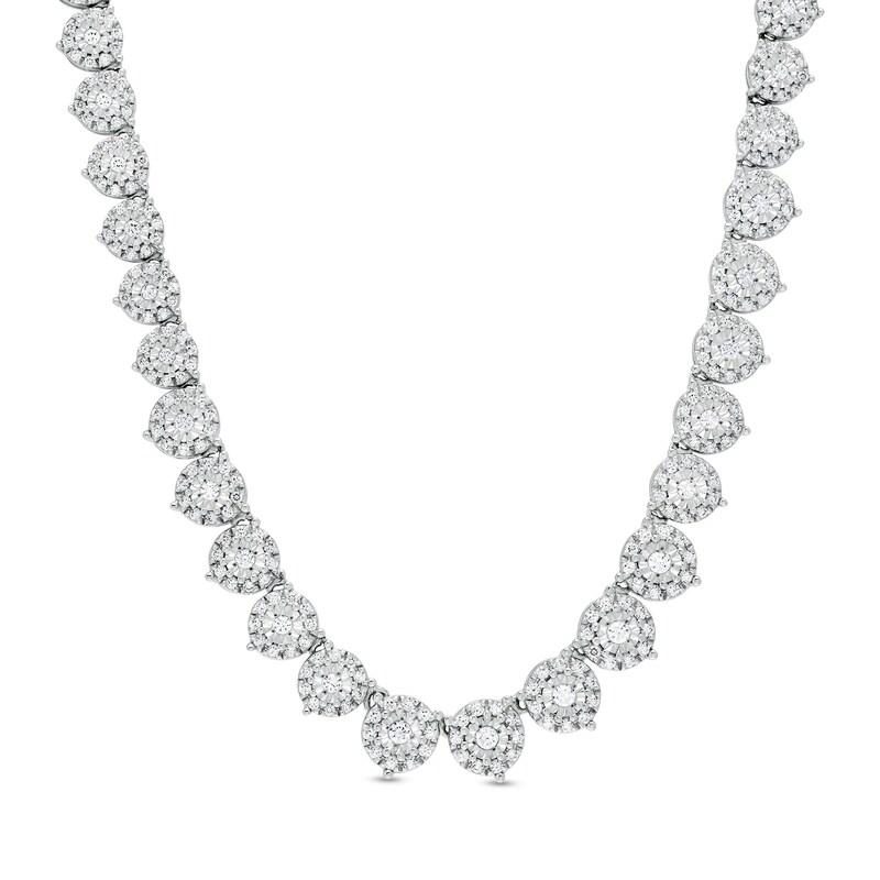 3 CT. T.W. Diamond Graduated Necklace in 10K White Gold – 17"