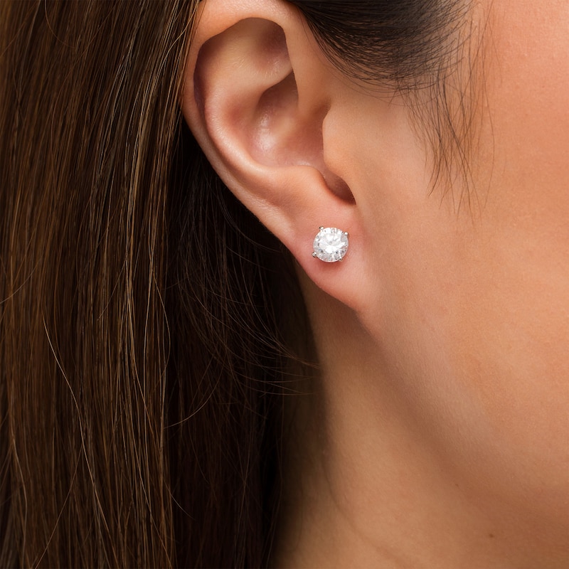 Main Image 2 of 2 CT. T.W. Certified Lab-Grown Diamond Solitaire Stud Earrings in 14K White Gold (F/SI2)