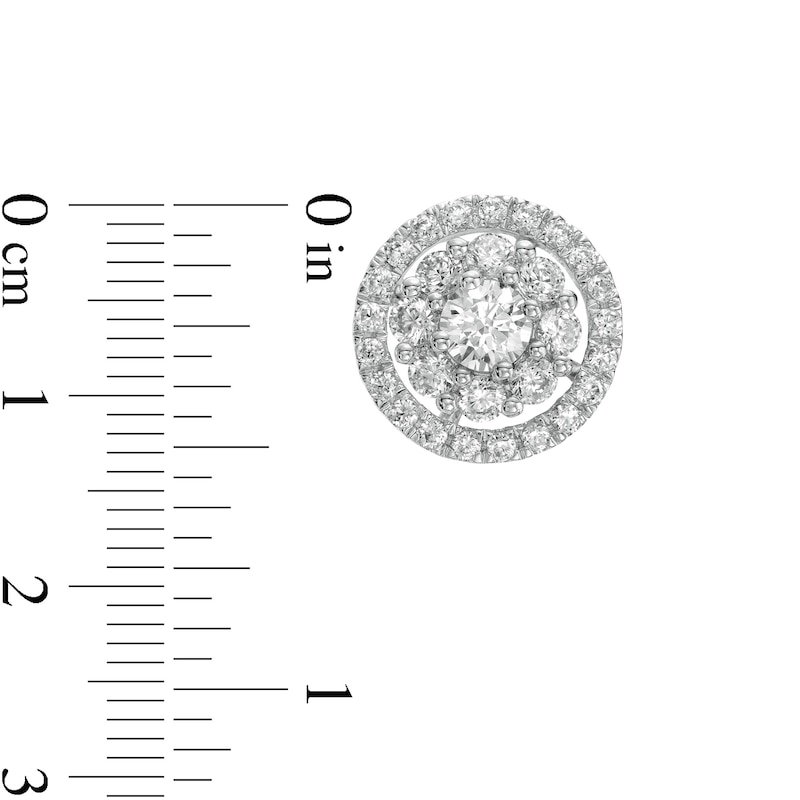 Main Image 3 of 2 CT. T.W. Certified Lab-Grown Diamond Open Frame Stud Earrings in 14K White Gold (F/SI2)