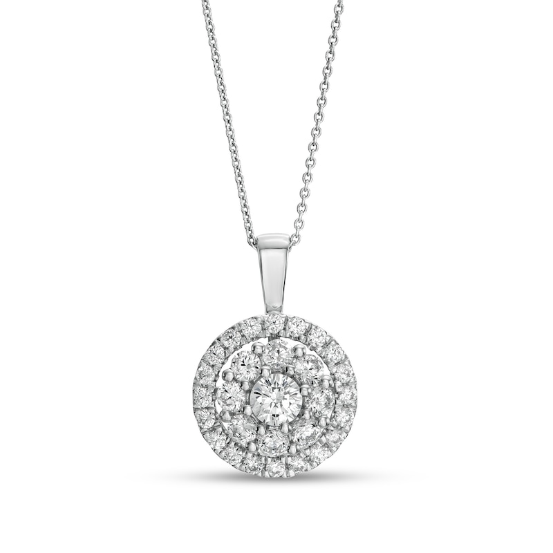 Main Image 1 of 1-1/2 CT. T.W. Lab-Grown Diamond Frame Pendant in 14K White Gold (F/SI2)