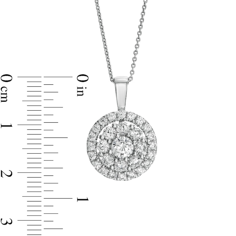 Main Image 3 of 1-1/2 CT. T.W. Lab-Grown Diamond Frame Pendant in 14K White Gold (F/SI2)