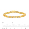 Thumbnail Image 3 of Oval Citrine and Diamond Accent Alternating Line Bracelet in Sterling Silver with 18K Gold Plate – 7.25"