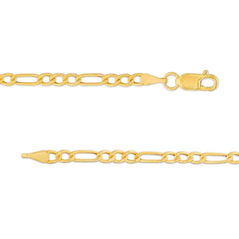 Child's 2.65mm Figaro Chain Bracelet in Hollow 14K Gold - 6"