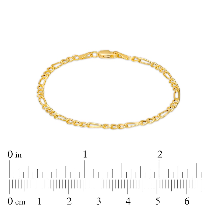 Main Image 3 of Child's 2.65mm Figaro Chain Bracelet in Hollow 14K Gold - 6"