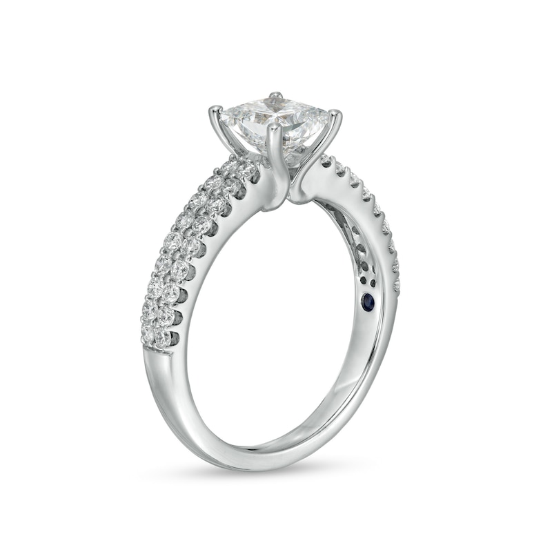 TRUE Lab-Created Diamonds by Vera Wang Love 1-1/2 CT. T.W. Double Row Shank Engagement Ring in 14K White Gold (F/VS2)
