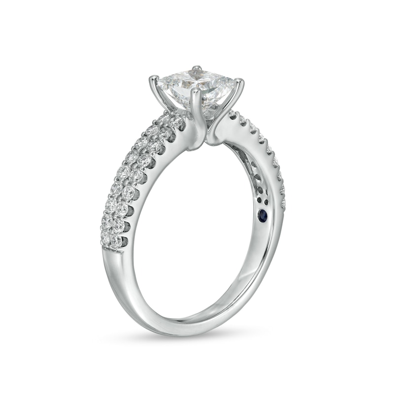 Main Image 3 of Vera Wang Love Collection 1-1/2 CT. T.W. Certified Lab-Grown Diamond Double Row Shank Engagement Ring in 14K White Gold