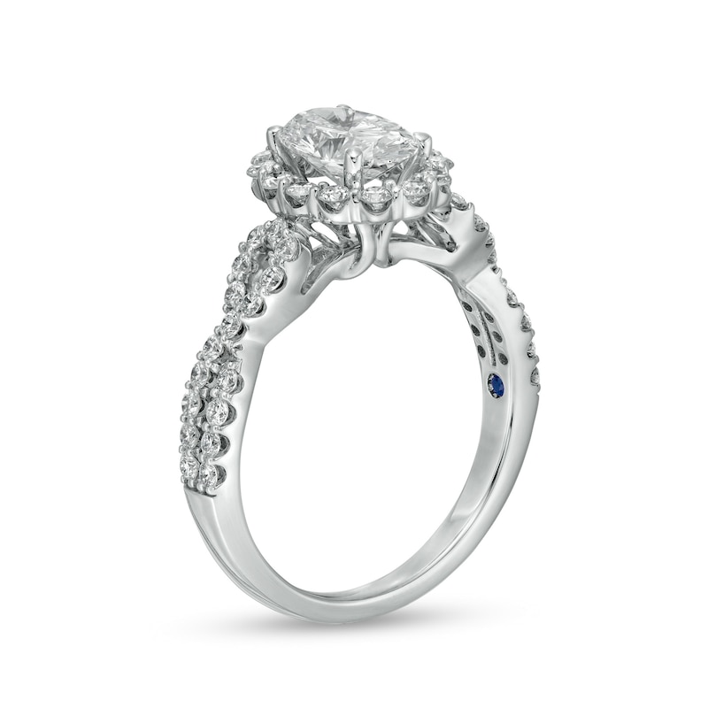 Main Image 3 of Vera Wang Love Collection 1-5/8 CT. T.W. Certified Lab-Grown Diamond Twist Shank Engagement Ring in 14K White Gold
