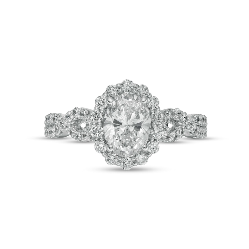 Main Image 4 of Vera Wang Love Collection 1-5/8 CT. T.W. Certified Lab-Grown Diamond Twist Shank Engagement Ring in 14K White Gold