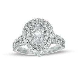 TRUE Lab-Created Diamonds by Vera Wang Love 2 CT. T.W. Double Frame Engagement Ring in 14K White Gold (F/VS2)