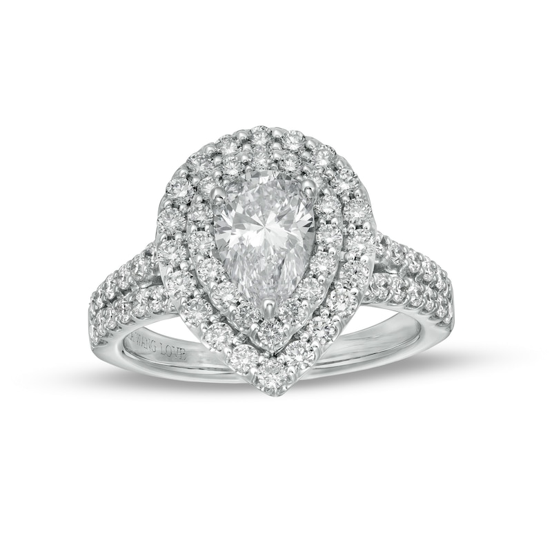 Main Image 1 of Vera Wang Love Collection 2 CT. T.W. Certified Lab-Grown Diamond Double Frame Engagement Ring in 14K White Gold