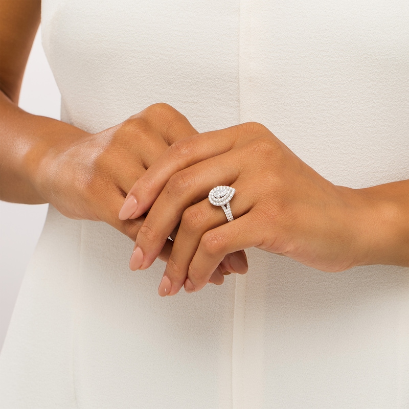 Main Image 2 of Vera Wang Love Collection 2 CT. T.W. Certified Lab-Grown Diamond Double Frame Engagement Ring in 14K White Gold