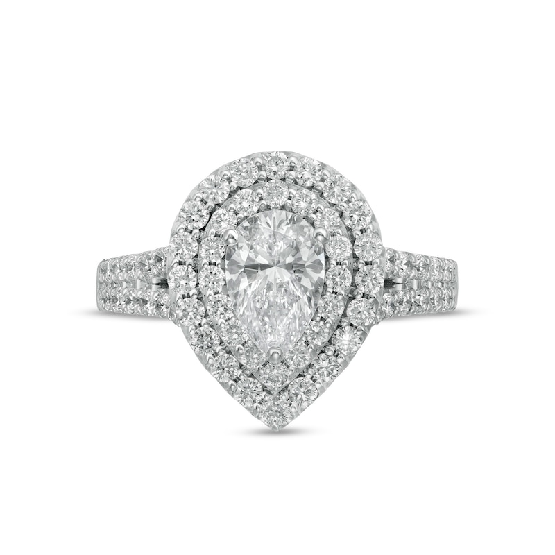 Main Image 4 of Vera Wang Love Collection 2 CT. T.W. Certified Lab-Grown Diamond Double Frame Engagement Ring in 14K White Gold