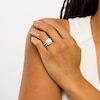 Thumbnail Image 2 of Vera Wang Love Collection 2 CT. T.W. Certified Lab-Grown Diamond Engagement Ring with Blue Sapphires in 14K White Gold