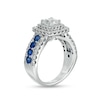 Thumbnail Image 3 of Vera Wang Love Collection 2 CT. T.W. Certified Lab-Grown Diamond Engagement Ring with Blue Sapphires in 14K White Gold