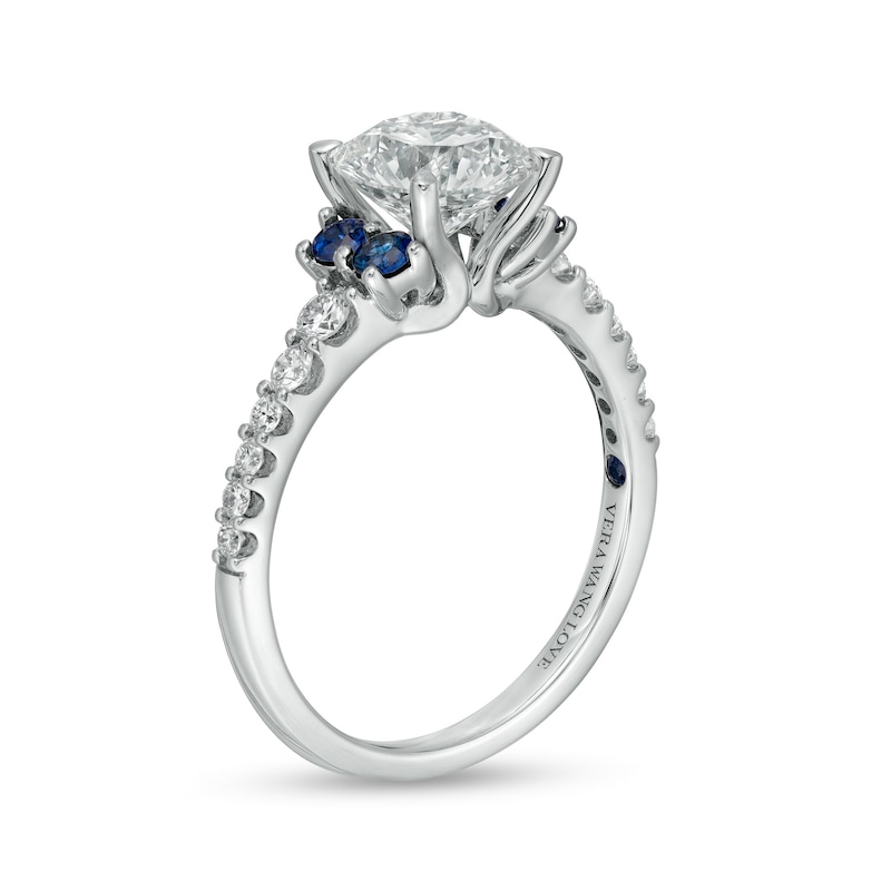 Main Image 3 of Vera Wang Love Collection 1-3/4 CT. T.W. Certified Lab-Grown Diamond Engagement Ring with Blue Sapphires in 14K White Gold