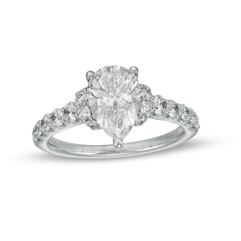 TRUE Lab-Created Diamonds by Vera Wang Love 2-1/4 CT. T.W. Collar Engagement Ring in 14K White Gold (F/VS2)