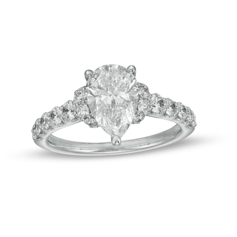 Main Image 1 of Vera Wang Love Collection 2-1/4 CT. T.W. Certified Lab-Grown Diamond Collar Engagement Ring in 14K White Gold