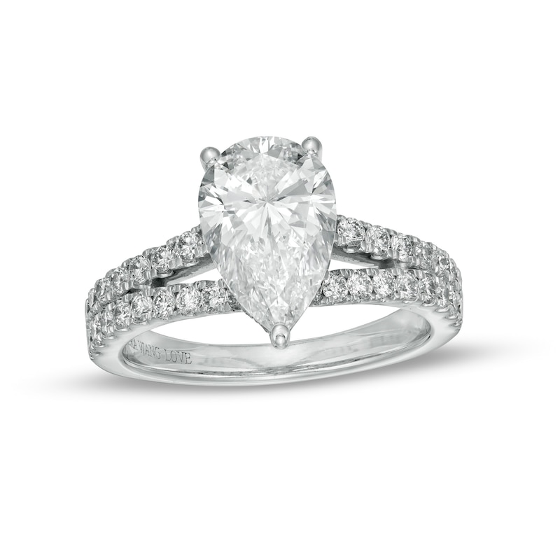 TRUE Lab-Created Diamonds by Vera Wang Love 2-3/4 CT. T.W. Split Shank Engagement Ring in 14K White Gold (F/VS2)
