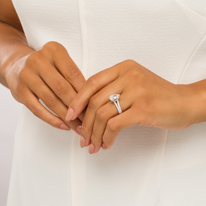 Main Image 2 of TRUE Lab-Grown Diamonds by Vera Wang Love 2-3/4 CT. T.W. Split Shank Engagement Ring in 14K White Gold (F/VS2)