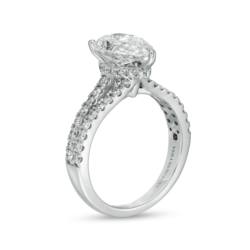 Main Image 3 of TRUE Lab-Grown Diamonds by Vera Wang Love 2-3/4 CT. T.W. Split Shank Engagement Ring in 14K White Gold (F/VS2)