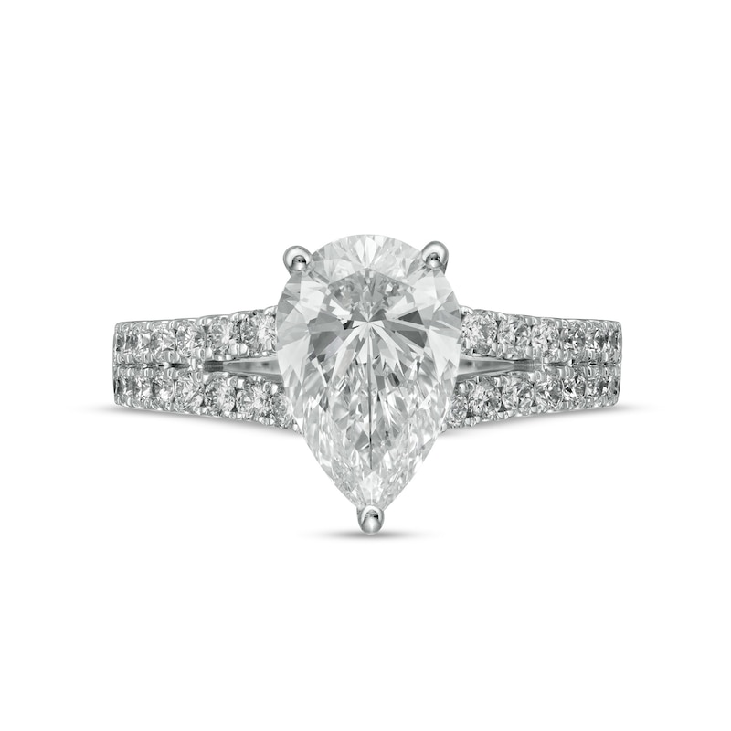 Main Image 4 of TRUE Lab-Grown Diamonds by Vera Wang Love 2-3/4 CT. T.W. Split Shank Engagement Ring in 14K White Gold (F/VS2)