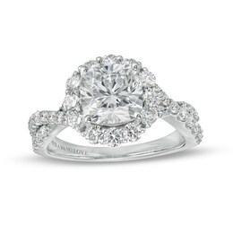 TRUE Lab-Created Diamonds by Vera Wang Love 3 CT. T.W. Twist Shank Engagement Ring in 14K White Gold (F/VS2)