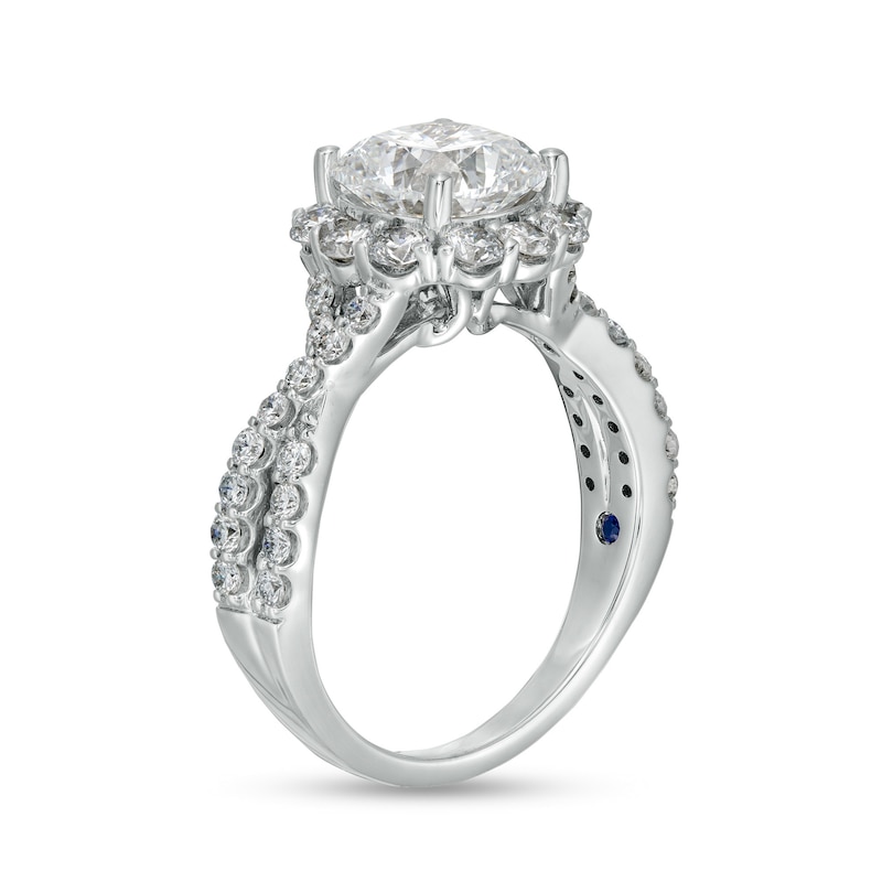 TRUE Lab-Created Diamonds by Vera Wang Love 3 CT. T.W. Twist Shank Engagement Ring in 14K White Gold (F/VS2)
