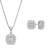 Thumbnail Image 1 of 1 CT. T.W. Diamond Cushion-Shaped Frame Pendant and Stud Earrings Set in Sterling Silver