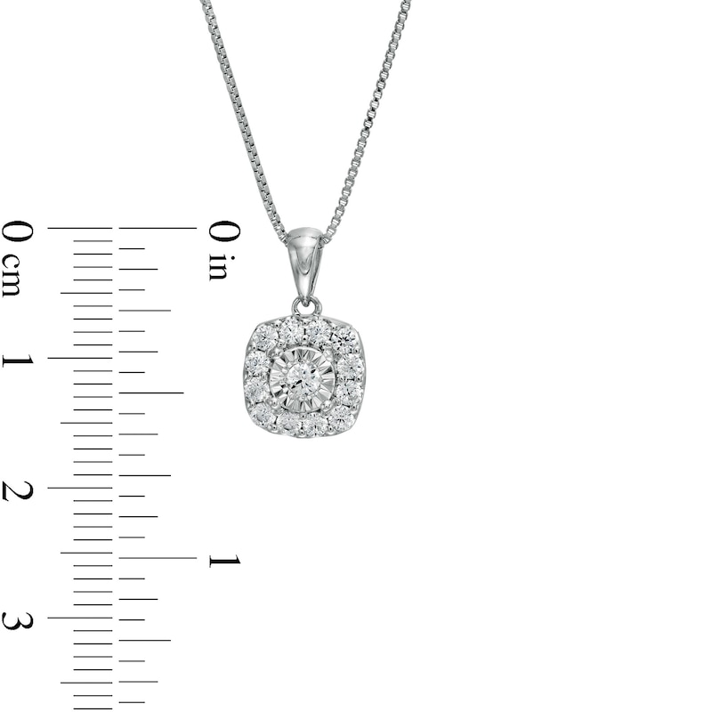 Main Image 3 of 1 CT. T.W. Diamond Cushion-Shaped Frame Pendant and Stud Earrings Set in Sterling Silver