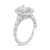 Thumbnail Image 3 of 2 CT. T.W. Certified Emerald-Cut Diamond Octagonal Frame Engagement Ring in 14K White Gold (I/SI2)