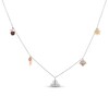 Thumbnail Image 1 of Enchanted Disney Majestic Princess Garnet and 1/8 CT. T.W. Diamond Necklace in Sterling Silver and 10K Two-Tone Gold