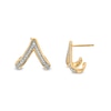 Thumbnail Image 1 of 1/5 CT. T.W. Diamond Chevron J-Hoop Earrings in 10K Gold