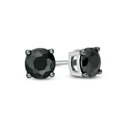 1-1/2 CT. T.W. Black Enhanced Diamond Solitaire Stud Earrings in 10K White Gold