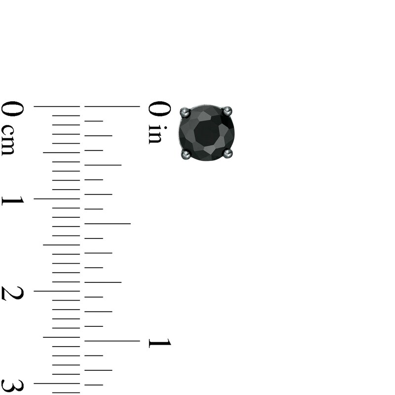Main Image 2 of 1-1/2 CT. T.W. Black Enhanced Diamond Solitaire Stud Earrings in 10K White Gold