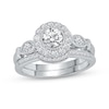 Thumbnail Image 1 of 7/8 CT. T.W. Diamond Flower Frame Marquise-Shaped Collar Bridal Set in 14K White Gold